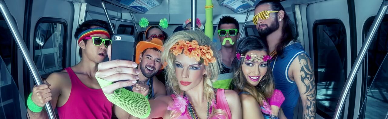 EDC fans on Las Vegas Monorail