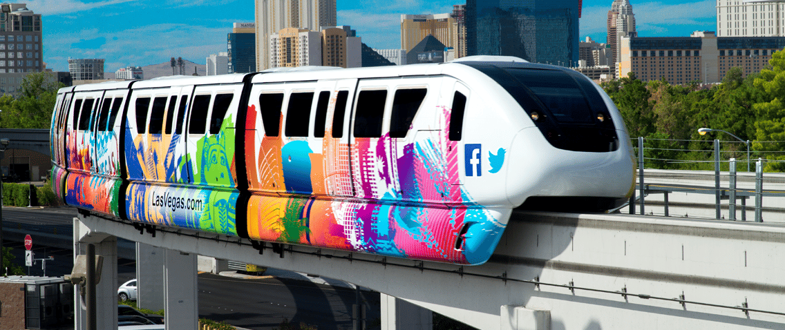 LV monorail with advertising wrap