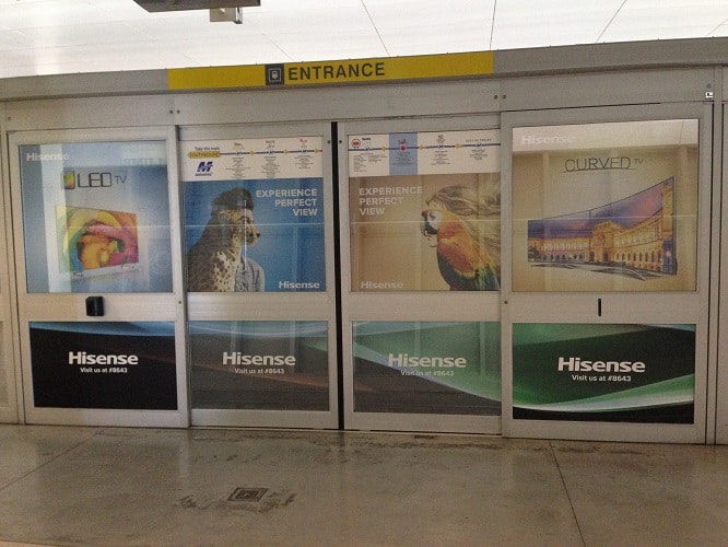 LV monorail station platform advertisement