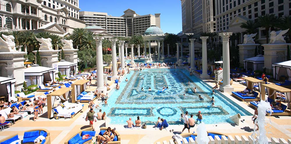 Caesars pool in Las Vegas