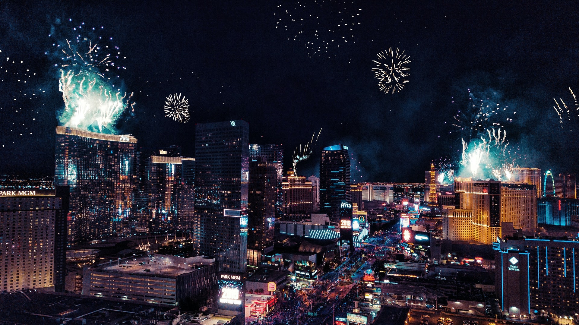 New Year's Eve fireworks celebration in Las Vegas