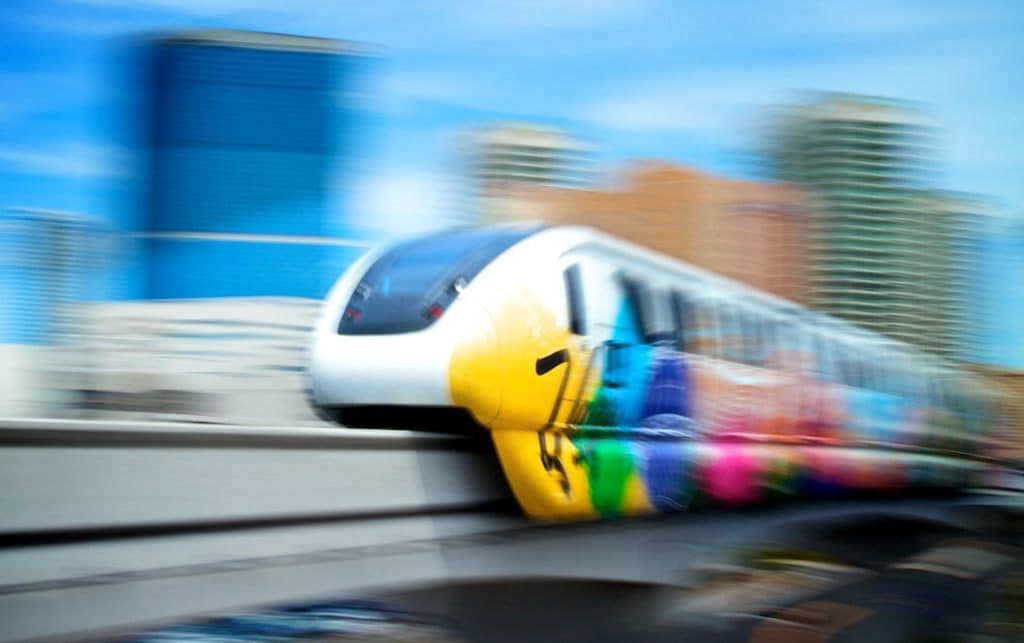 Colorful Vegas Monorail Train