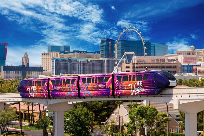The Las Vegas Monorail in purple