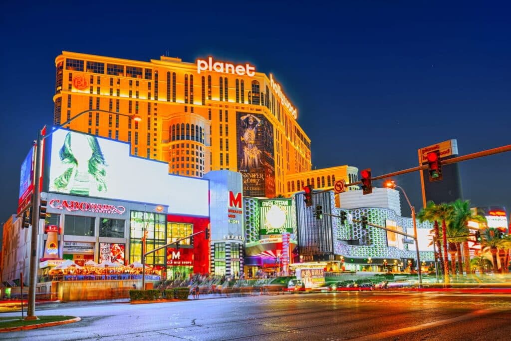 Las Vegas Strip at night.