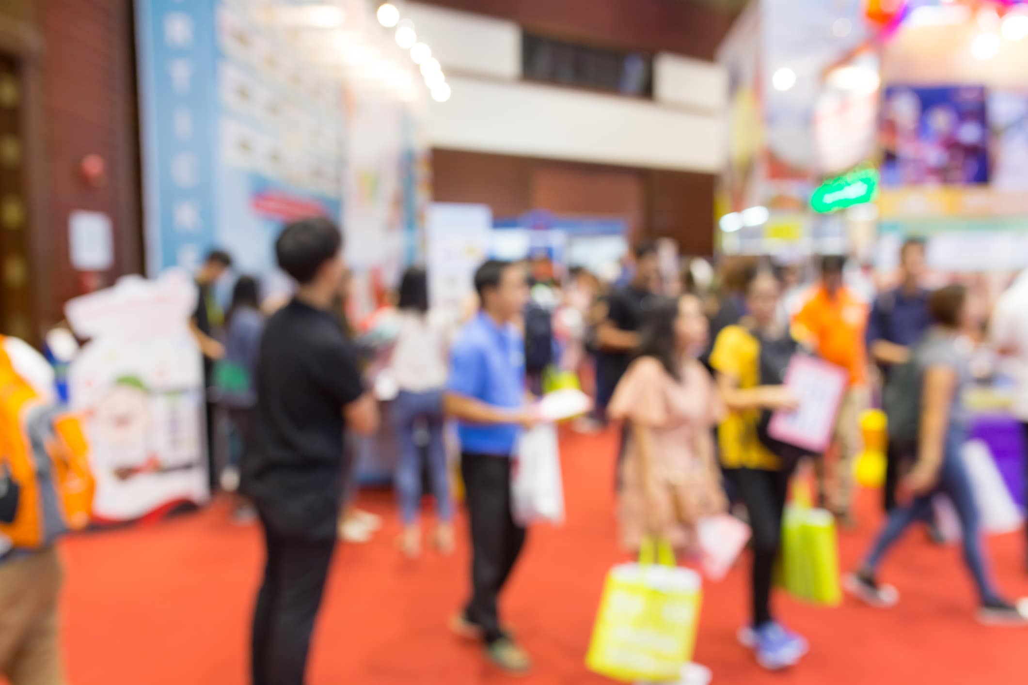 Mjbizcon 2025 1 Abstract Blurred Event Exhibition With People Background, Business Convention Show Concept.