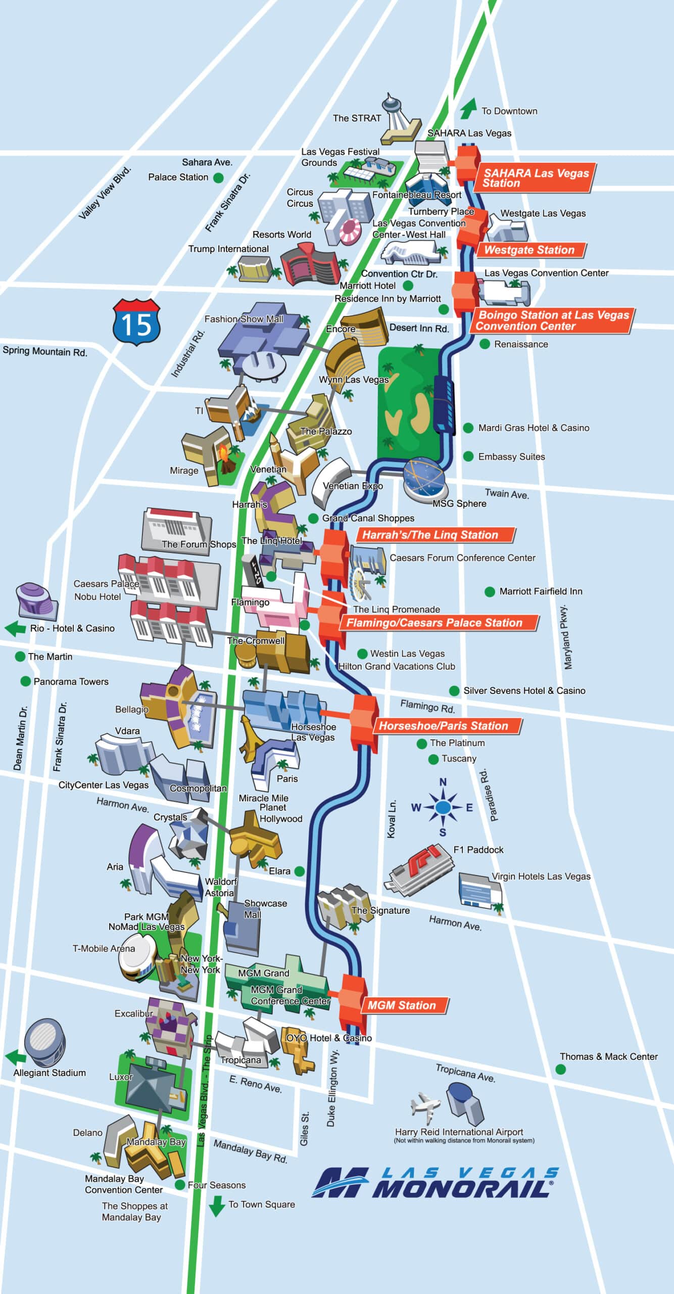 Las Vegas Strip Hotel Map 2023 (Updated)