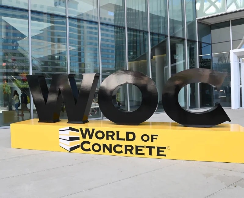WOC: World of Concrete sign. 