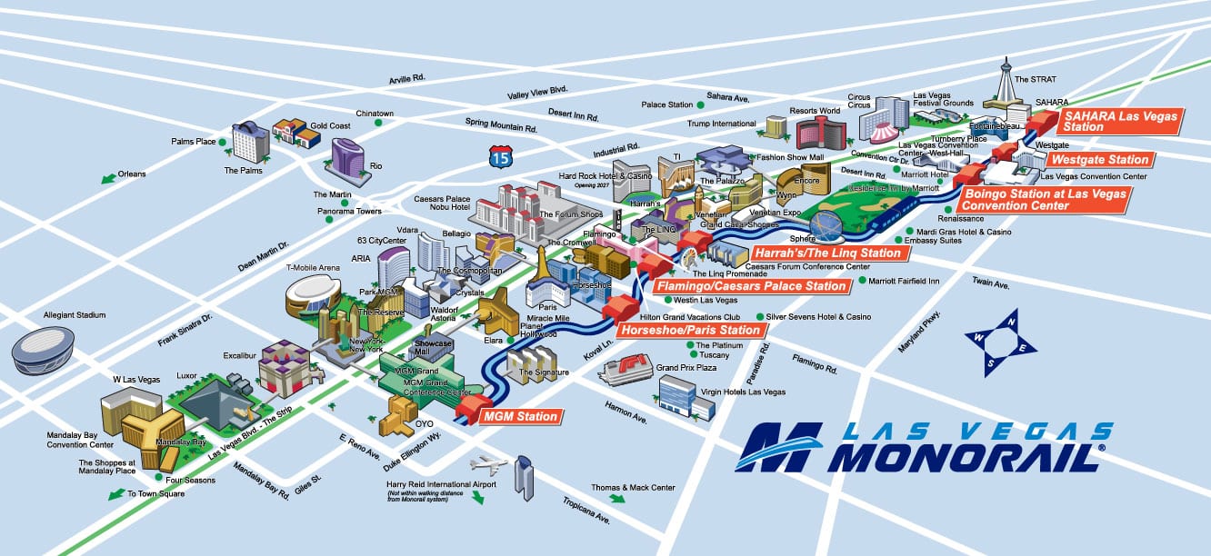 Las Vegas Monorail Route Map