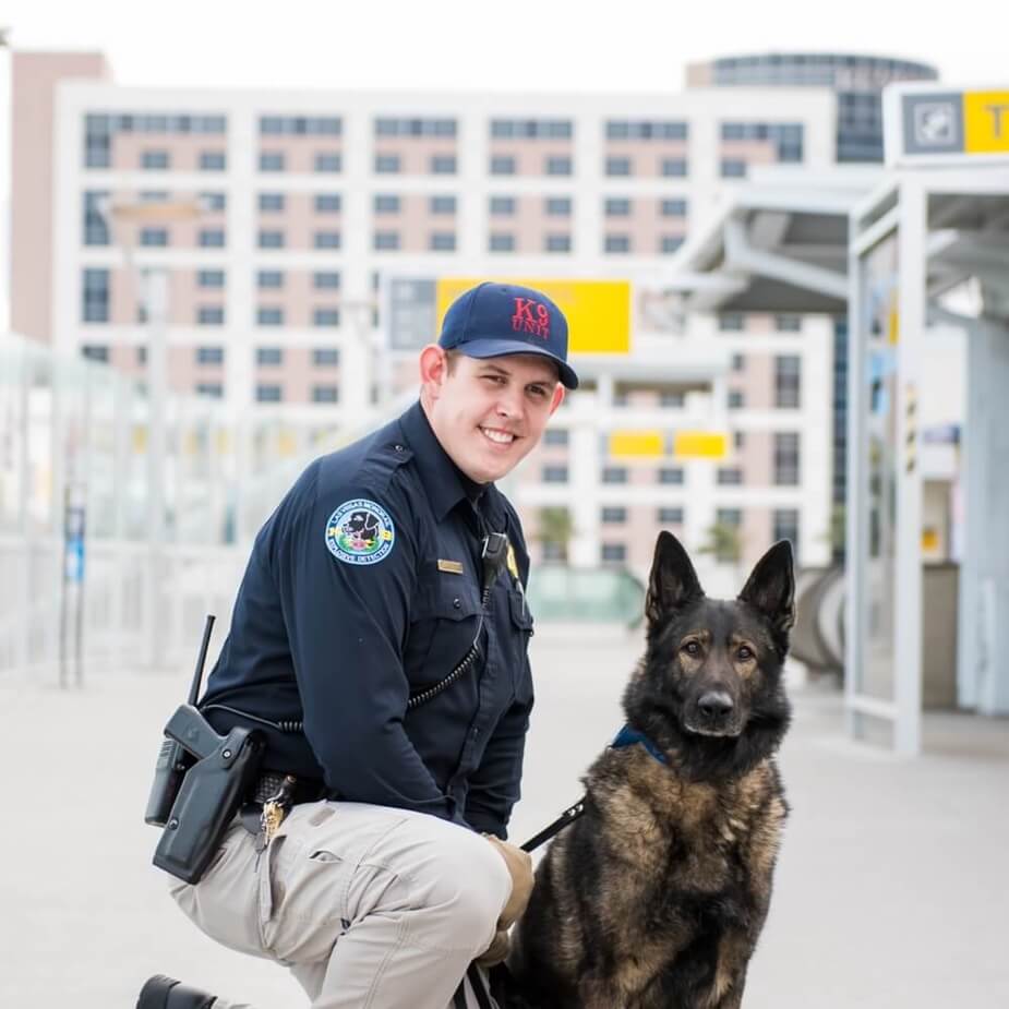 Las Vegas Monorail k9 and security guard