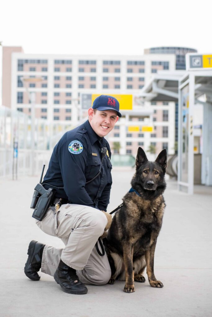 Las Vegas Monorail security with dog