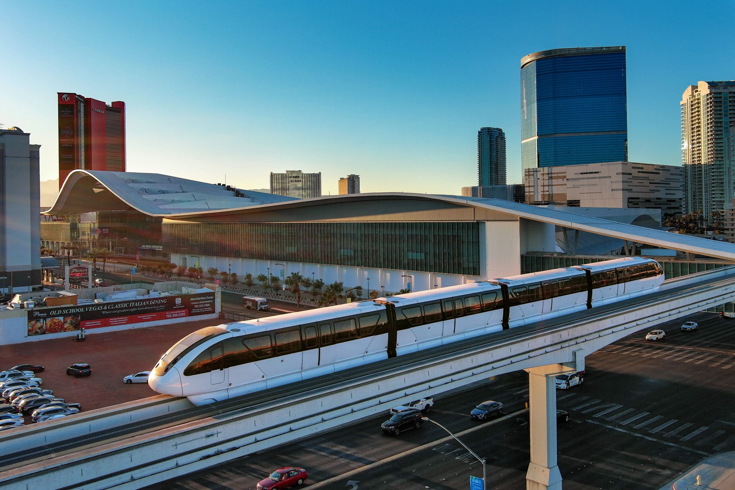 LV Monorail at Sunset